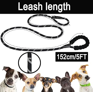 BOOEUDI Dog Leash, Heavy Duty Dog Leashes with Comfortable Padded Handle
