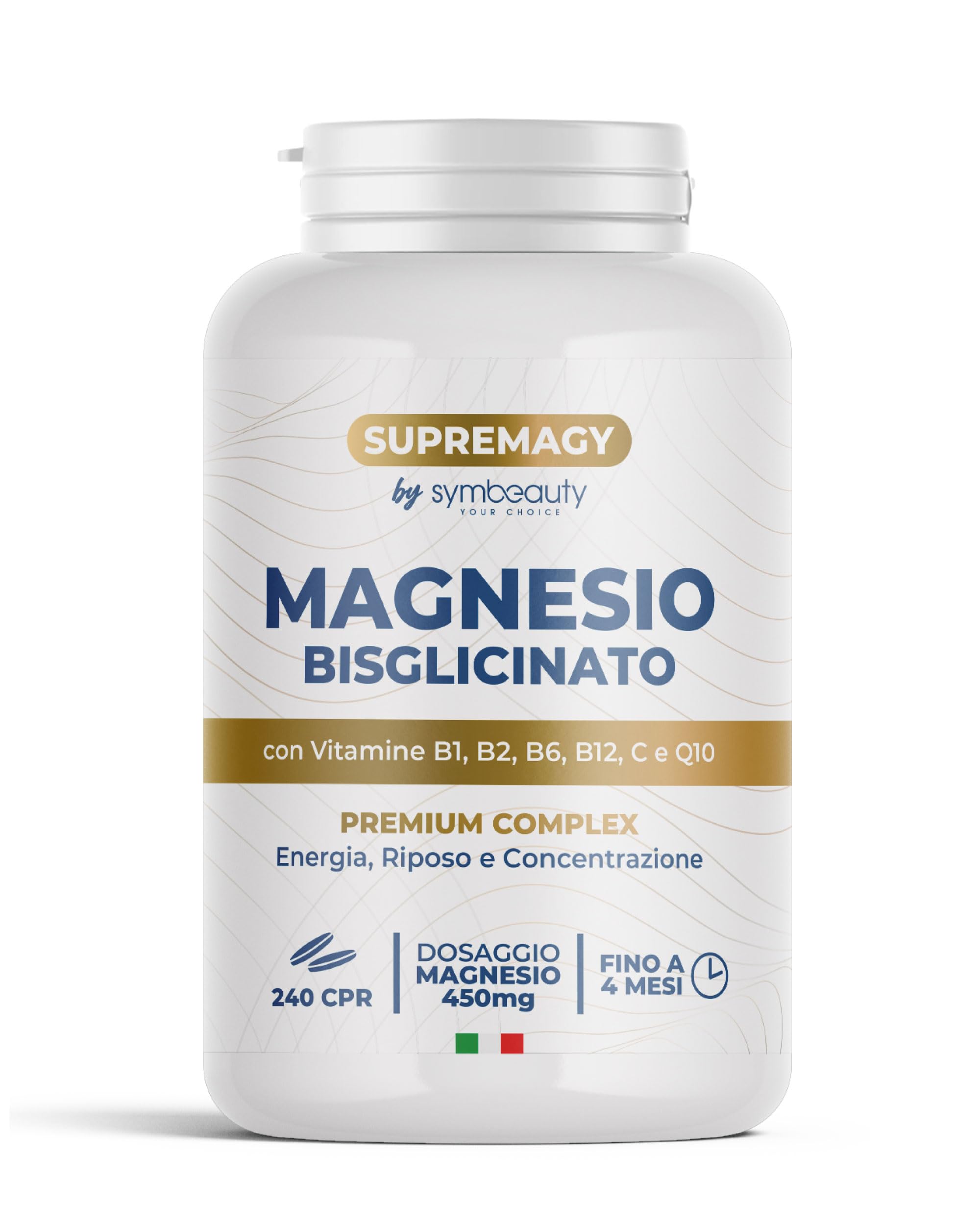 Bisglicinato 300 mg con vitamine B, C e coenzima Q10 — 240 compresse