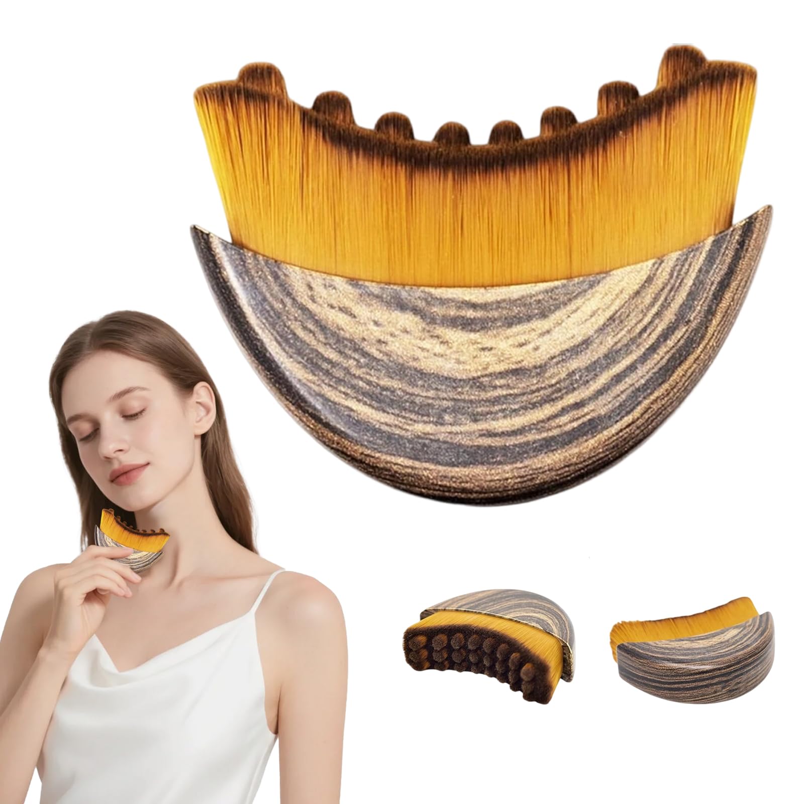 Alpenfaser Gesichtsbürste, Aluvea Face Brush, Lymphatische Gesichtsbürste, Lymphatic Contour Face Brush, Lymphbürsten Gesicht, Massagegerät Kontur Kinn Kiefer und Jawline Sculpting