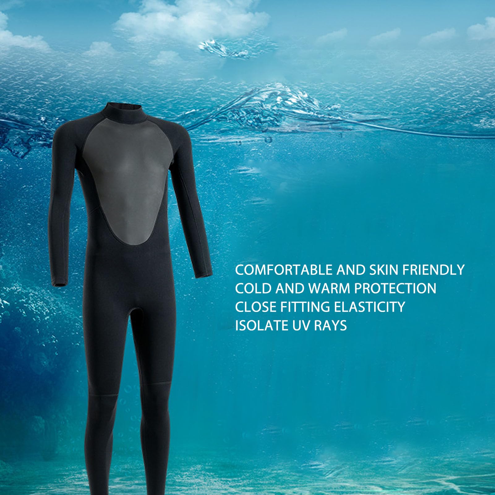 Kombinezon Neoprenowy, Kombinezon do Nurkowania 3 Mm na Całe Ciało, do Nurkowania, Snorkelingu, Surfingu, Pływania