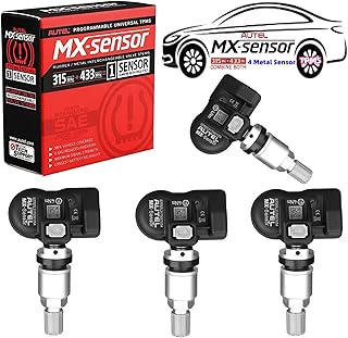 Autel MaxiTPMS 2in1 MX Sensor Tool Tire sensors 315Mhz/433Mhz Universal TPMS Sensor Programmable by Autel TPMS Tool TS401 TS408TS508 TS601 TS608 ITS600 Replacement Sensor 4PCS
