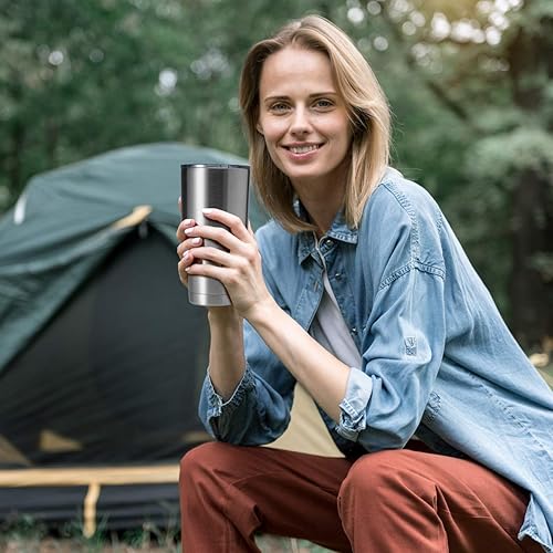 Miniatura 6 de HASLE OUTFITTERS Vaso de acero inoxidable de 30 onzas, vaso de viaje aislado al vacío de doble pared, taza de café aislada duradera, juego de caja