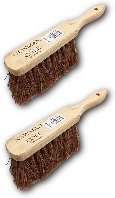 Newman and Cole Natural Wooden Hand Brushes - Choose from Hard Stiff Bristle Brush or Soft Brush with Natural or Synthetic Bristles (2 x Natural Coco Soft Hand Brush)