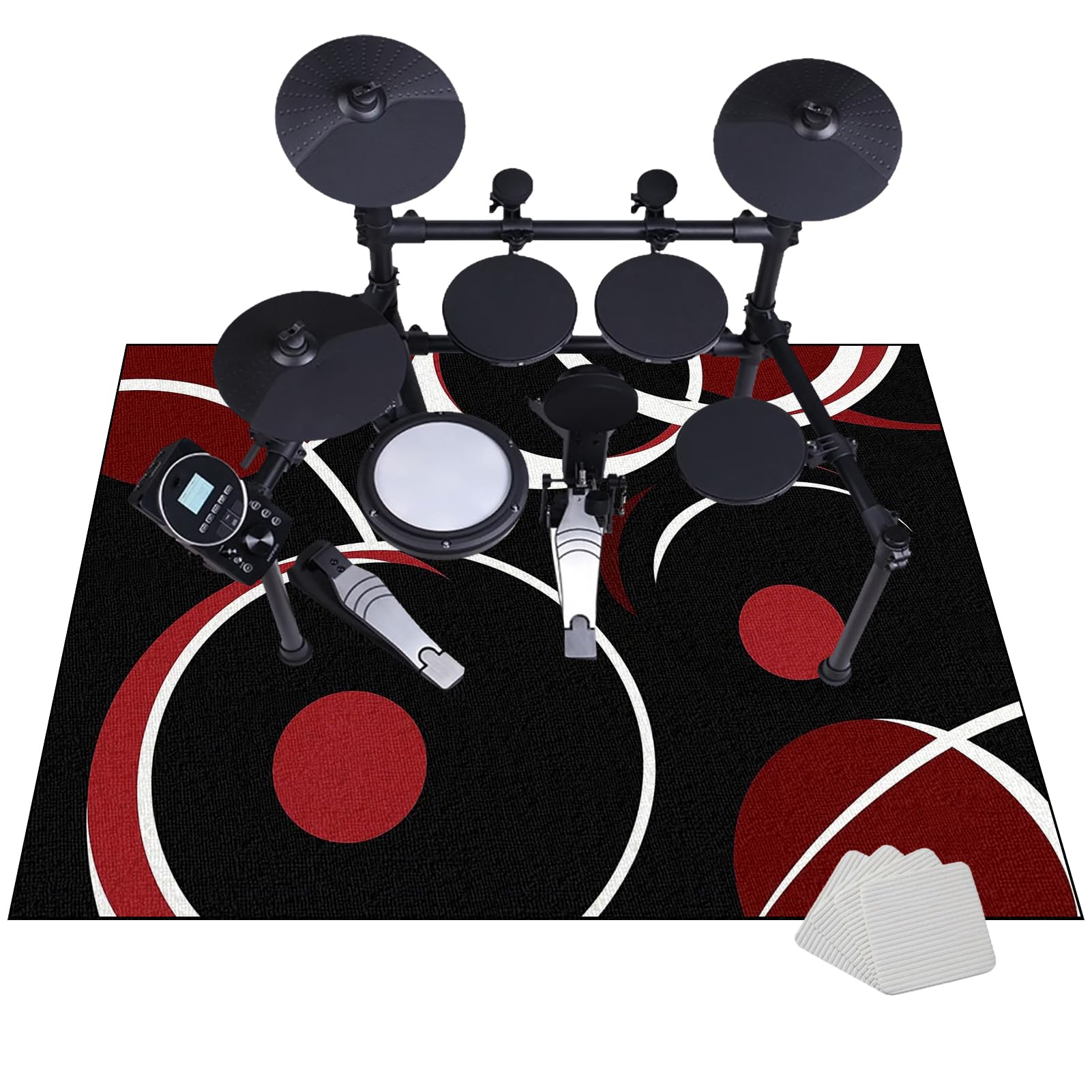 Tapis De Tambour Insonorisé, Tapis pour Batterie Antidérapant, Tapis Professionnel de Jazz, 120 x 100 cm Tapis d'absorption des vibrations pour Grosse Caisse Claire et Autres Instruments de Musique