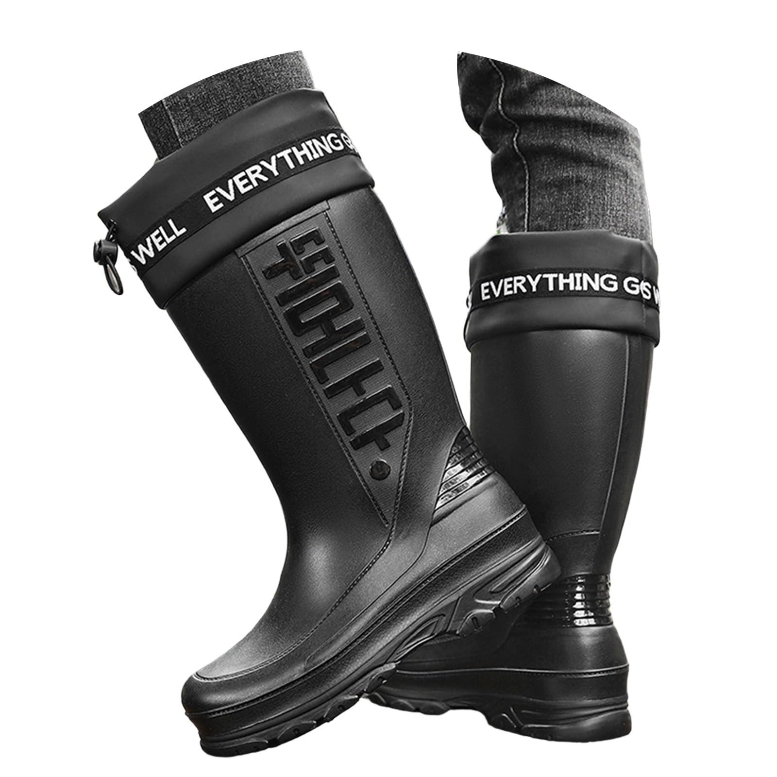 Generisch Stivali leggeri da uomo, estivi, impermeabili, traspiranti, da pesca, antiscivolo, in gomma, unisex, con plateau, da viaggio, per il tempo libero