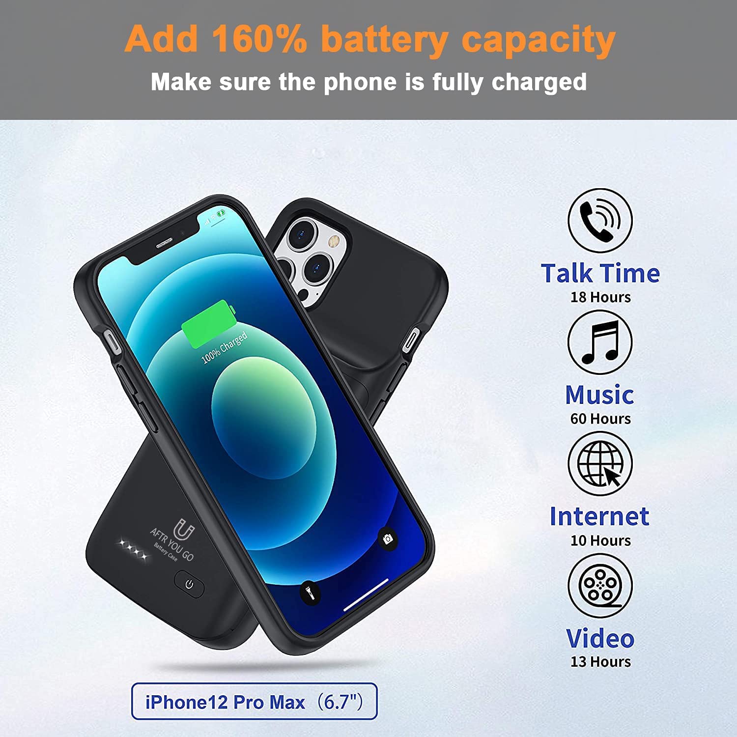 Coque Batterie FLSTOR Pour IPhone 15 Pro Max 8500 MAh, Coque De Charge Rechargeable De Protection Complète Pour IPhone 15 Pro Max Et IPhone 15 Plus 6,7", Noir Coque Iphone Batterie Iphone 6