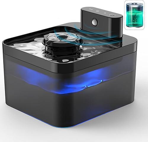Fuente de agua para gatos sin cable, fuente para gatos que funciona con pilas, fuente de agua inalámbrica para mascotas, dispensador automático de