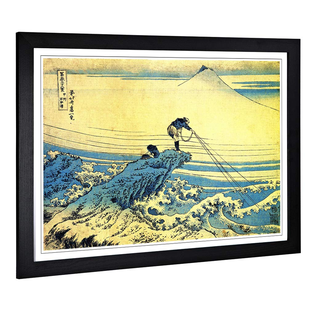 Big Box Art Framed Print of Hokusai Kai Province Japanese Oriental 2 Design | Wall Art Picture | Home Decor for Kitchen, Living Room, Bedroom, Hallway, Black, A2 / 24.5x18 Inch / 62x45cm
