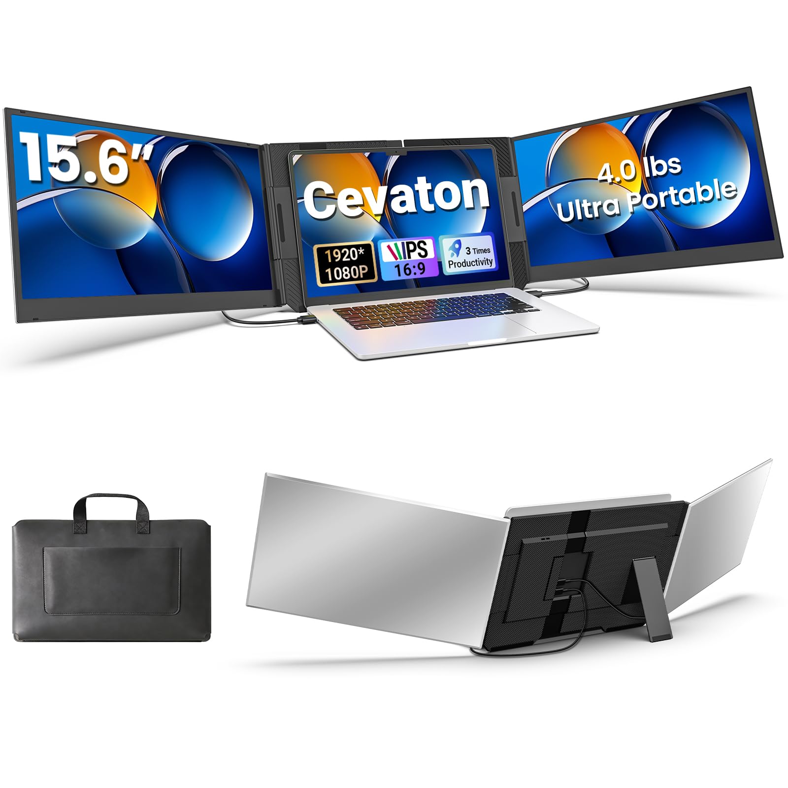 15,6" Laptop Bildschirm Erweiterung, 1080P FHD Tragbarer Monitor