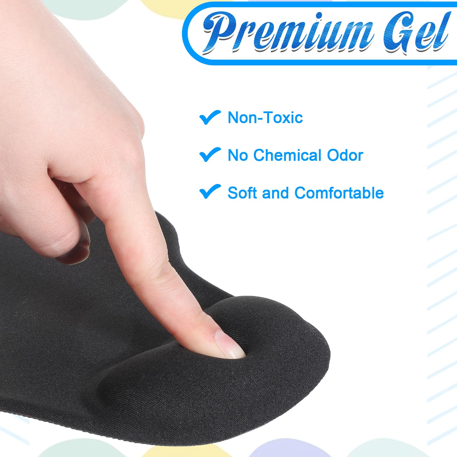 Ergonomisches Mauspad, Silikon Mousepad mit Handauflage, Schwarz Mausepad Gel, Office Mousepad mit Gelkissen für Computer Laptop Notebook, Schwarz