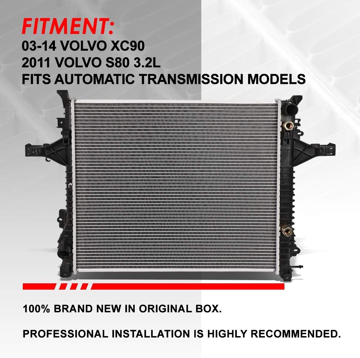 Auto Dynasty Radiator Compatible with 2003-2014 Volvo XC90 S80 3.2L AT, DPI 2878 Factory Style 1-Row Cooling Radiator, Aluminum Core