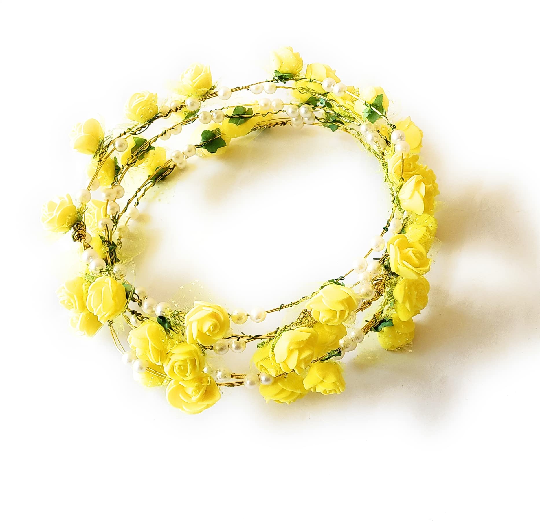 Ezume® Flower Headband Rose Handmade Flowers Floral Garland Hair Band Crown Tiara Decoration Adjustable Women Girls Headdress (Yellow Color) (B0BPDT8JTB) Amazon Price History, Amazon Price Tracker