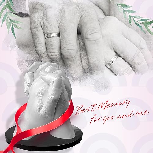 Miniatura 5 de Puduo Kit de fundición a mano para parejas o familia, molde de mano de yeso para bricolaje, kit de escultura de recuerdo, regalos para ella, niños,