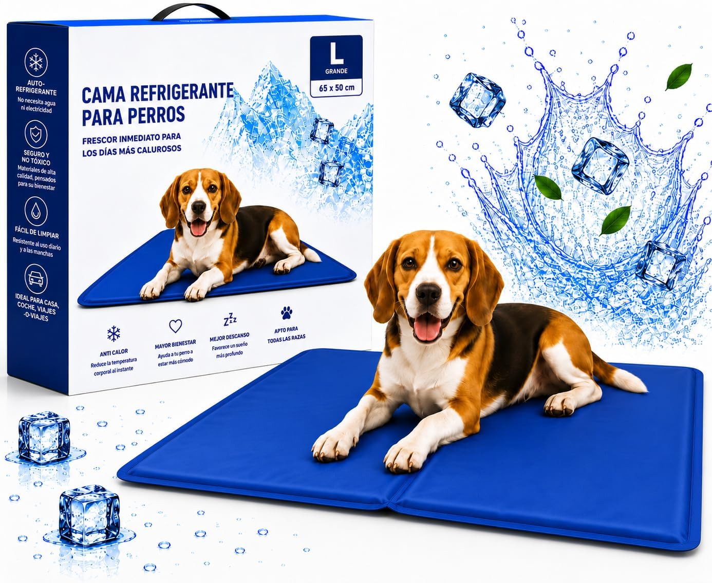 Cama Perro Verano 60 x 50 cm – Manta refrescante para Perros Colchoneta Cama Refrescante Perro Alfombra Refrescante Perro Cama Fria para Perros Manta Fria Perros y Gatos Alfombra Refrescante Mascotas