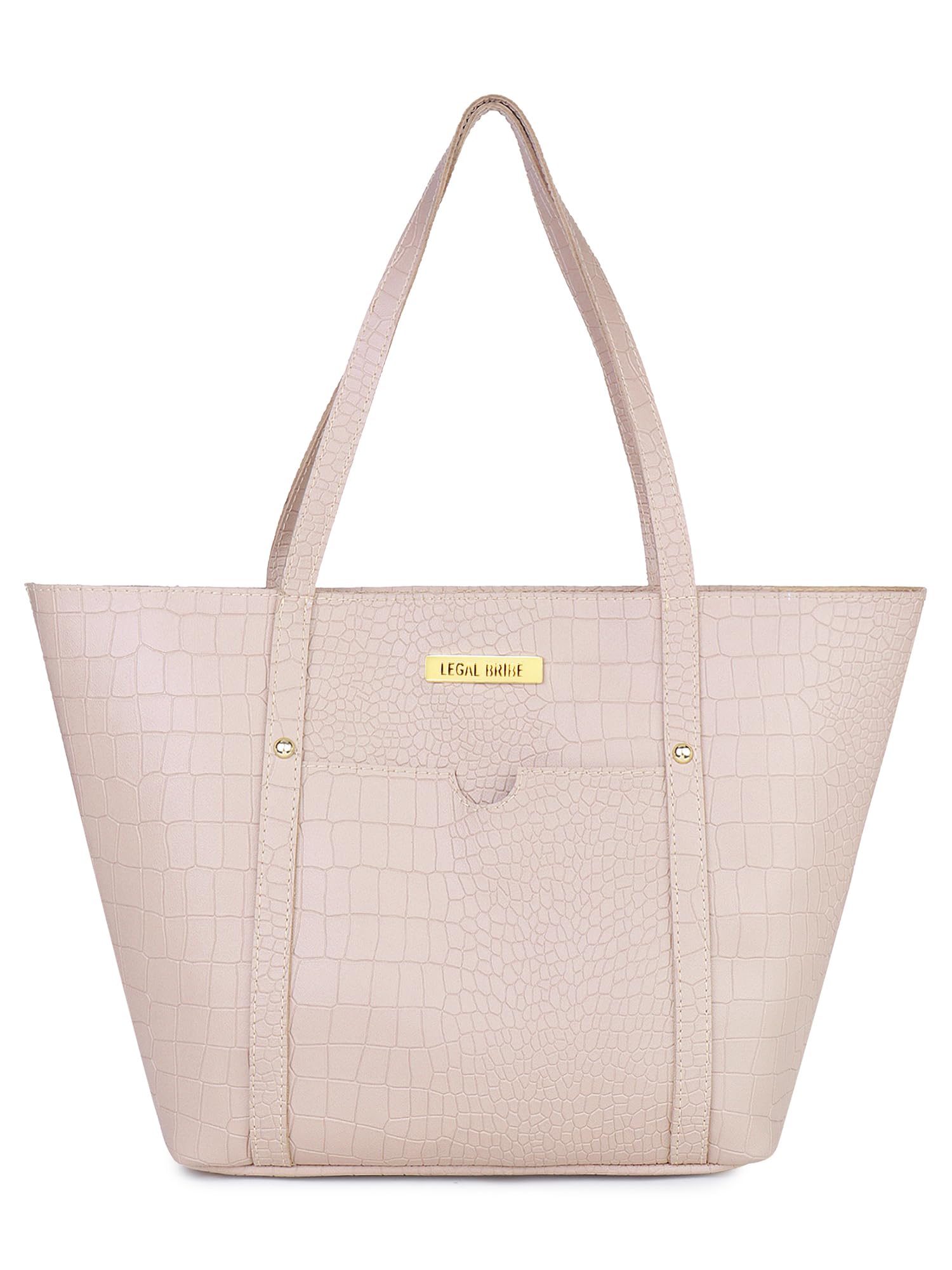 LEGAL BRIBE Crock Front Pocket Tote Bag (Beige) (B0CQM42B58) Amazon Price History, Amazon Price Tracker