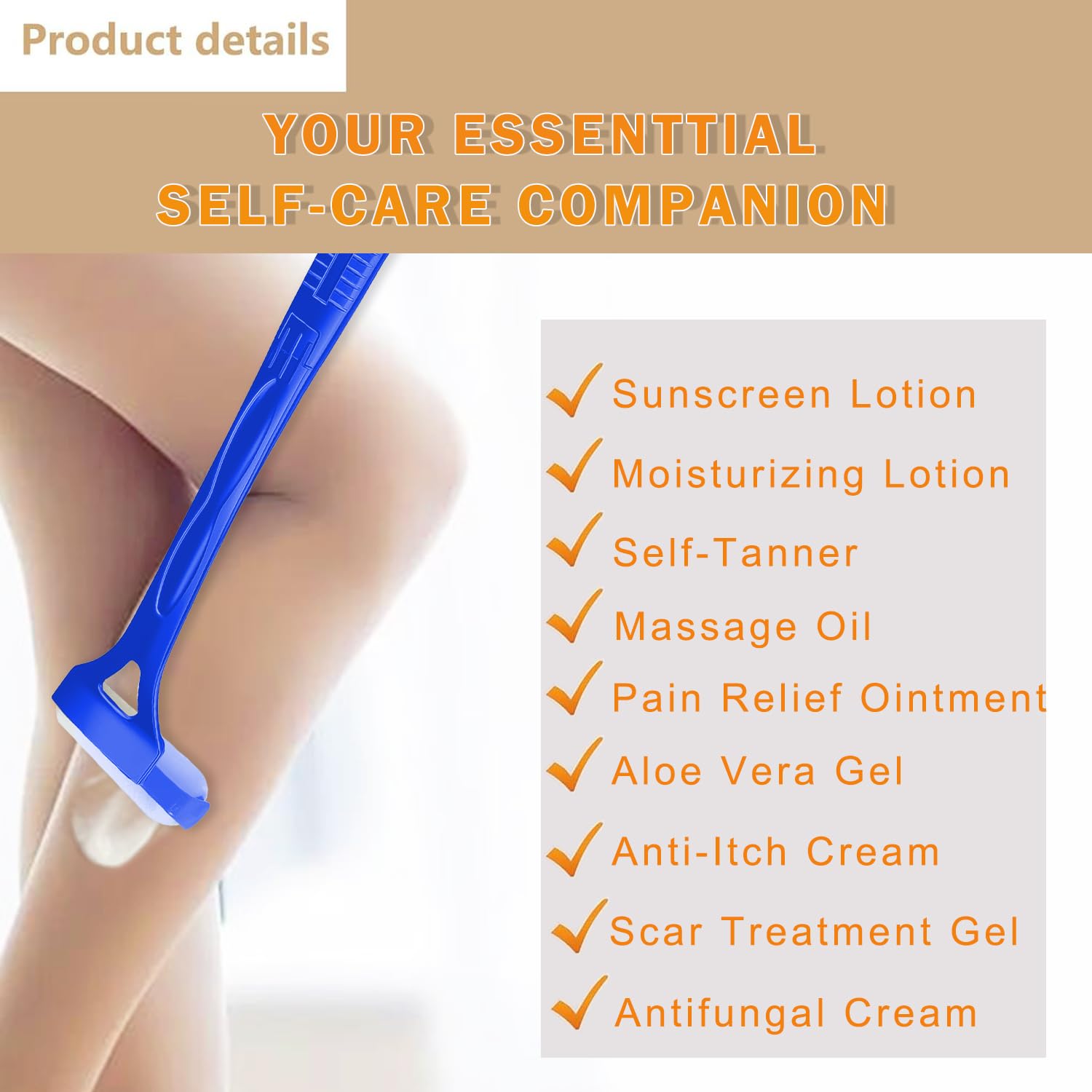 Back Lotion Applicator for Women Blue Lotion Applicator for Back Bearback Lotion Applicator - Image 3