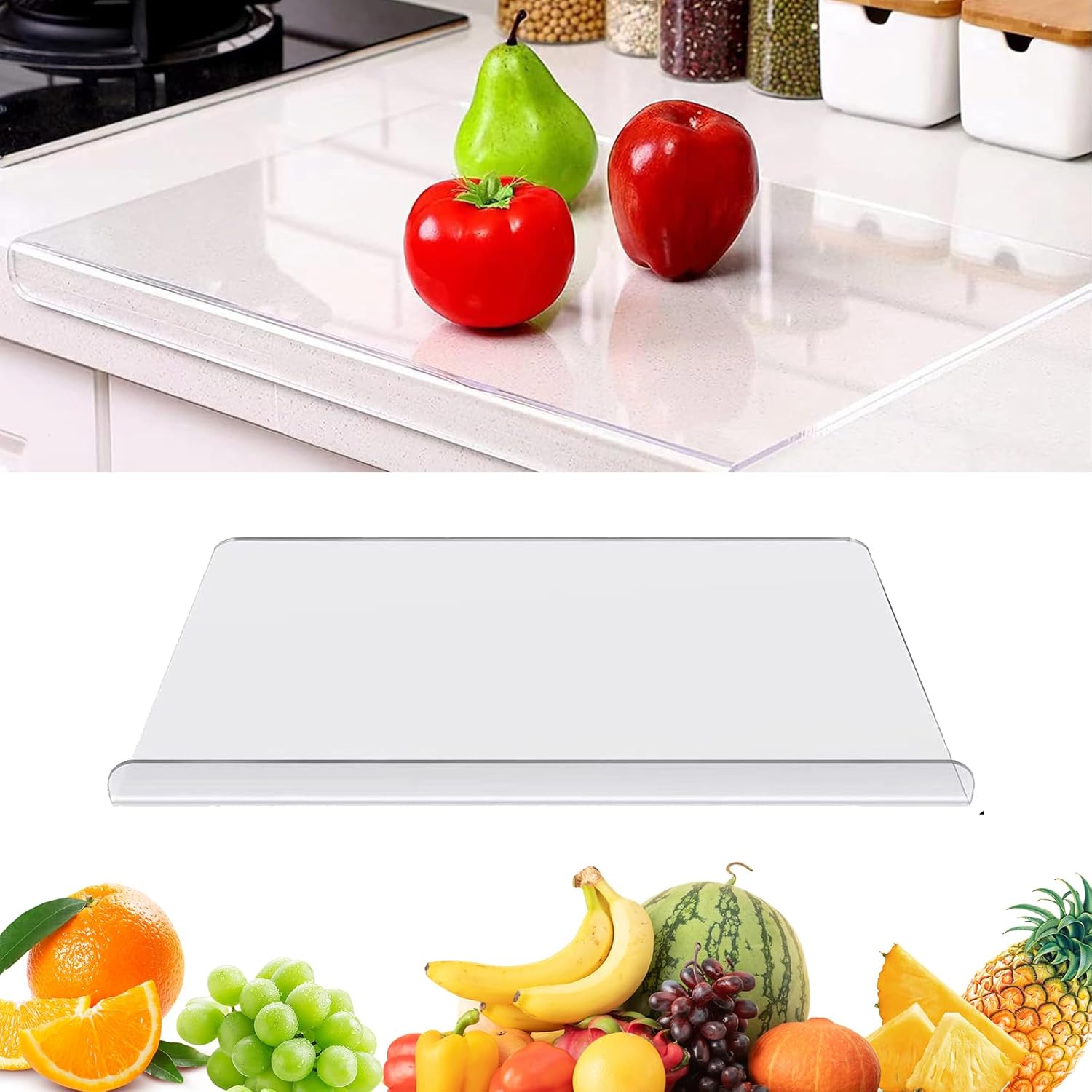AXEDAES Kitchen Countertop Acrylic Cutting Board，2023 NEW