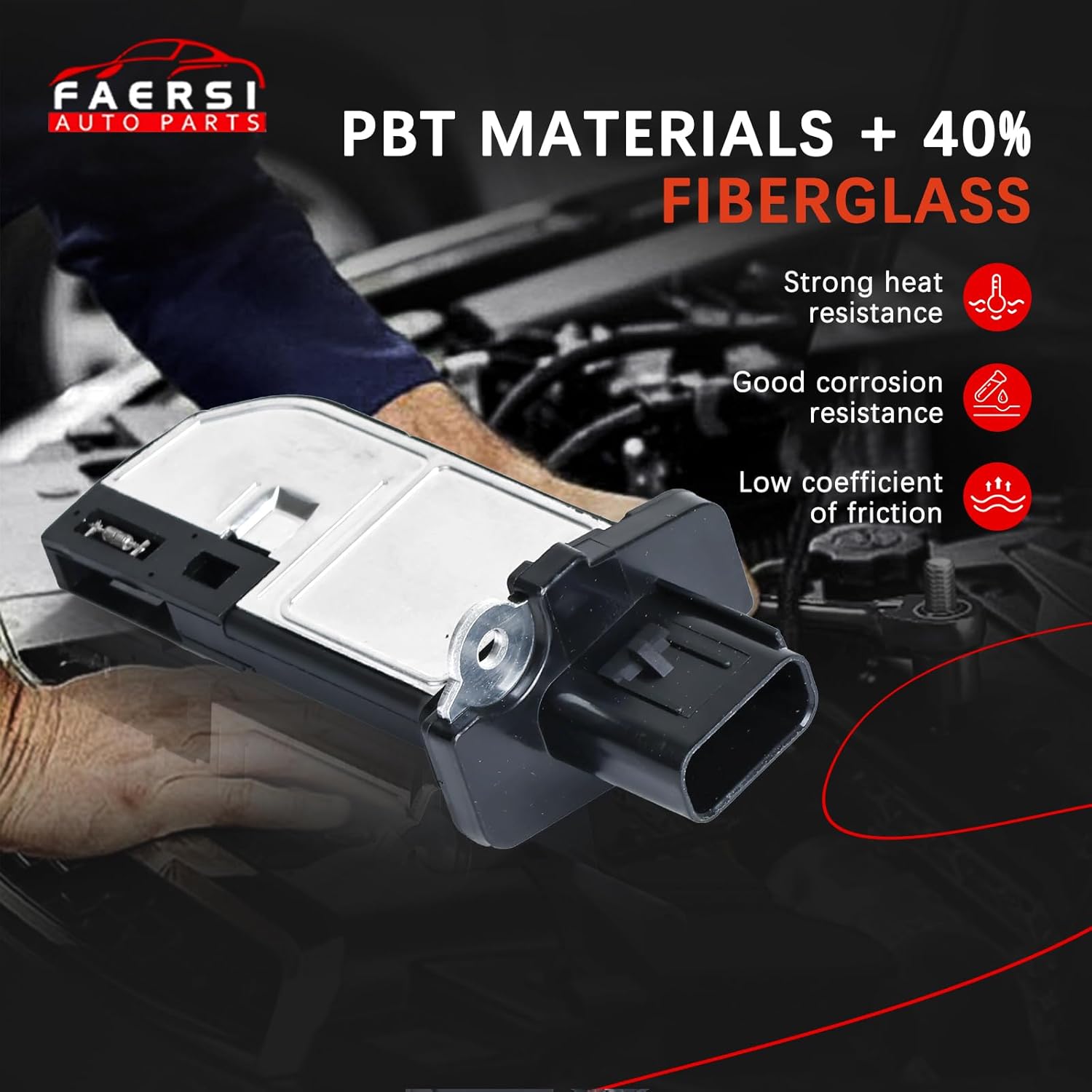 FAERSI Mass Air Flow Sensor Meter MAF Compatible with F-150 2010-2018, F-250 Super Duty 2011-2018, F-350 Super Duty:2011-2018, F-450 Super Duty 2011-2015, Replace#BR31-12B579-AA/BR3Z-12B579-A