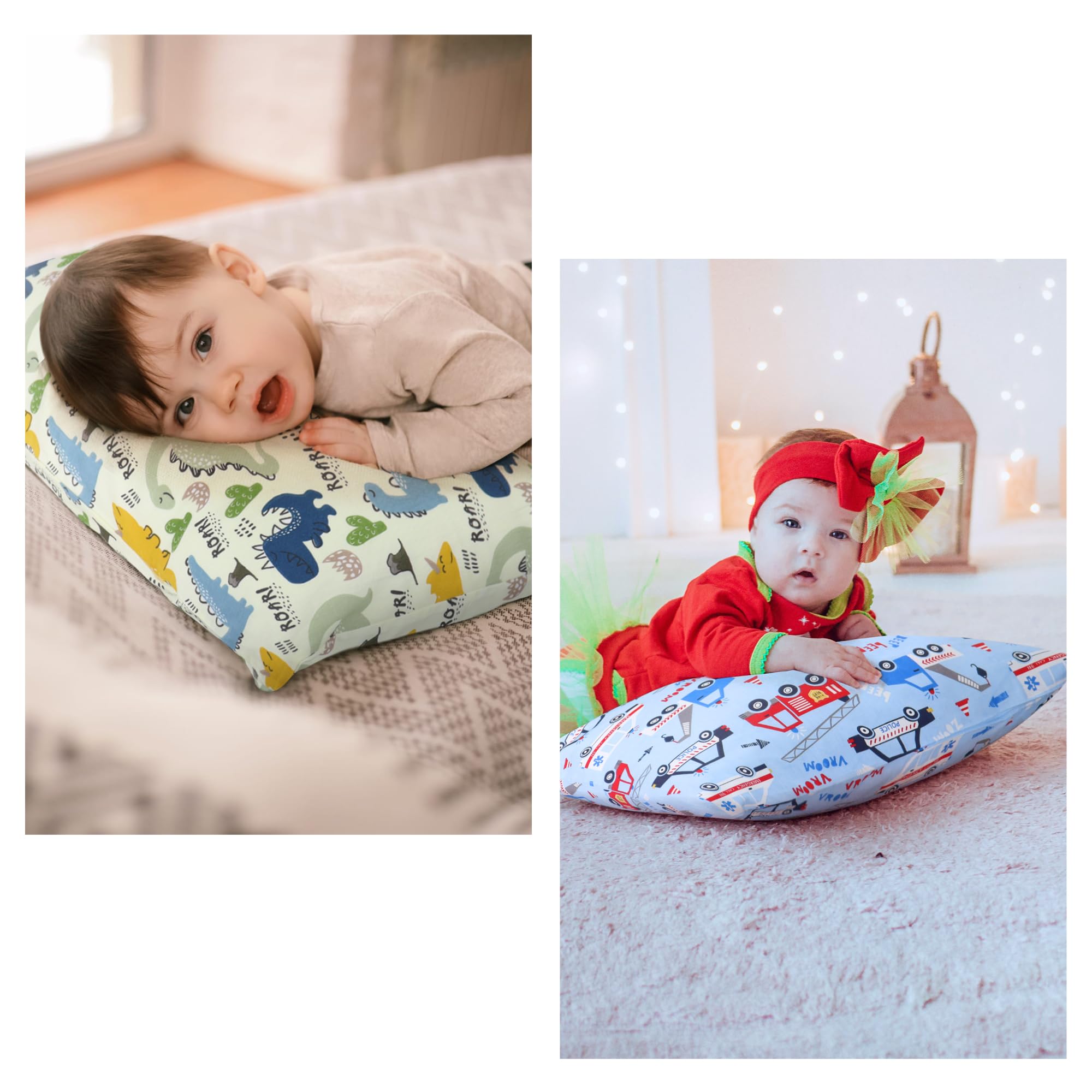 Juego de 2 Fundas de Almohada para Niños, 100% Algodón, 40 x 60 cm, Suave y Transpirable, para Bebés, con Cierre de Sobre