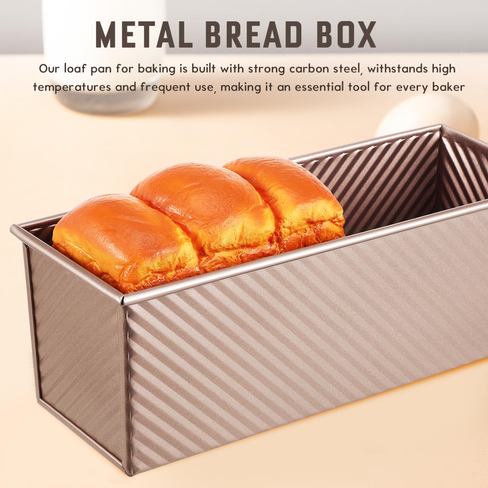 VALICLUD Metall-kastenform Mit Deckel Antihaftbeschichtet Längliche Brotbackform Toastform Für Selbstgebackenes Brot Küchenhelfer
