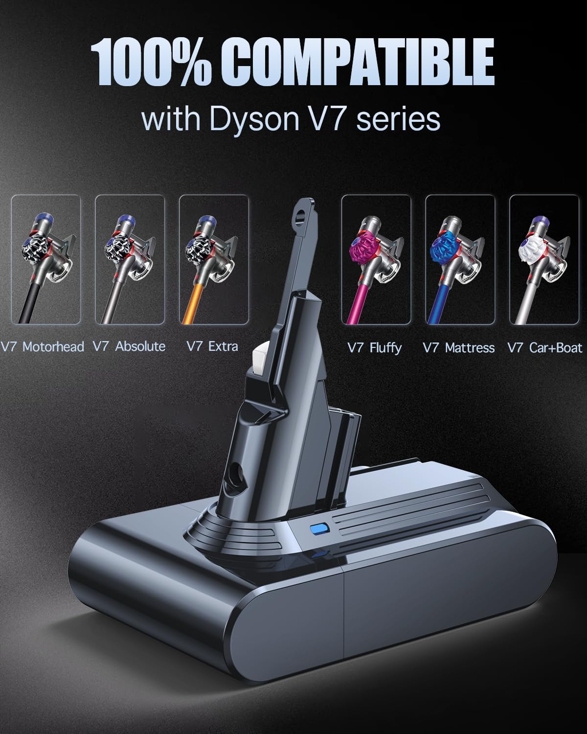6000mAh Batería Compatible con Dyson V7 Motorhead Animal Trigger Total Clean Motorhead Pro SV11
