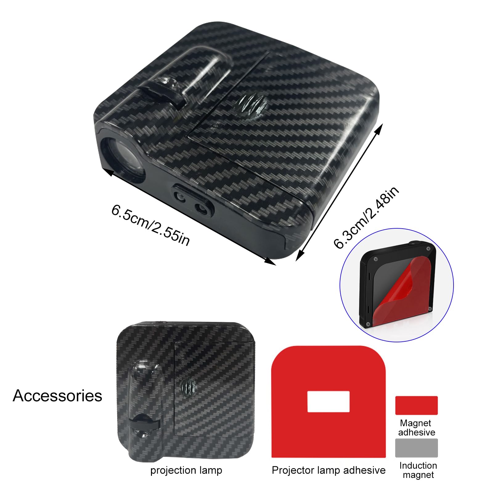 Luci Proiettori per Portiera Auto Personalizzate, Confezione da 2 Luci LED di Benvenuto Wireless con Foto e carattere Personalizzati, Proiettore Ombra Fantasma HD Universale per Tutte le Auto