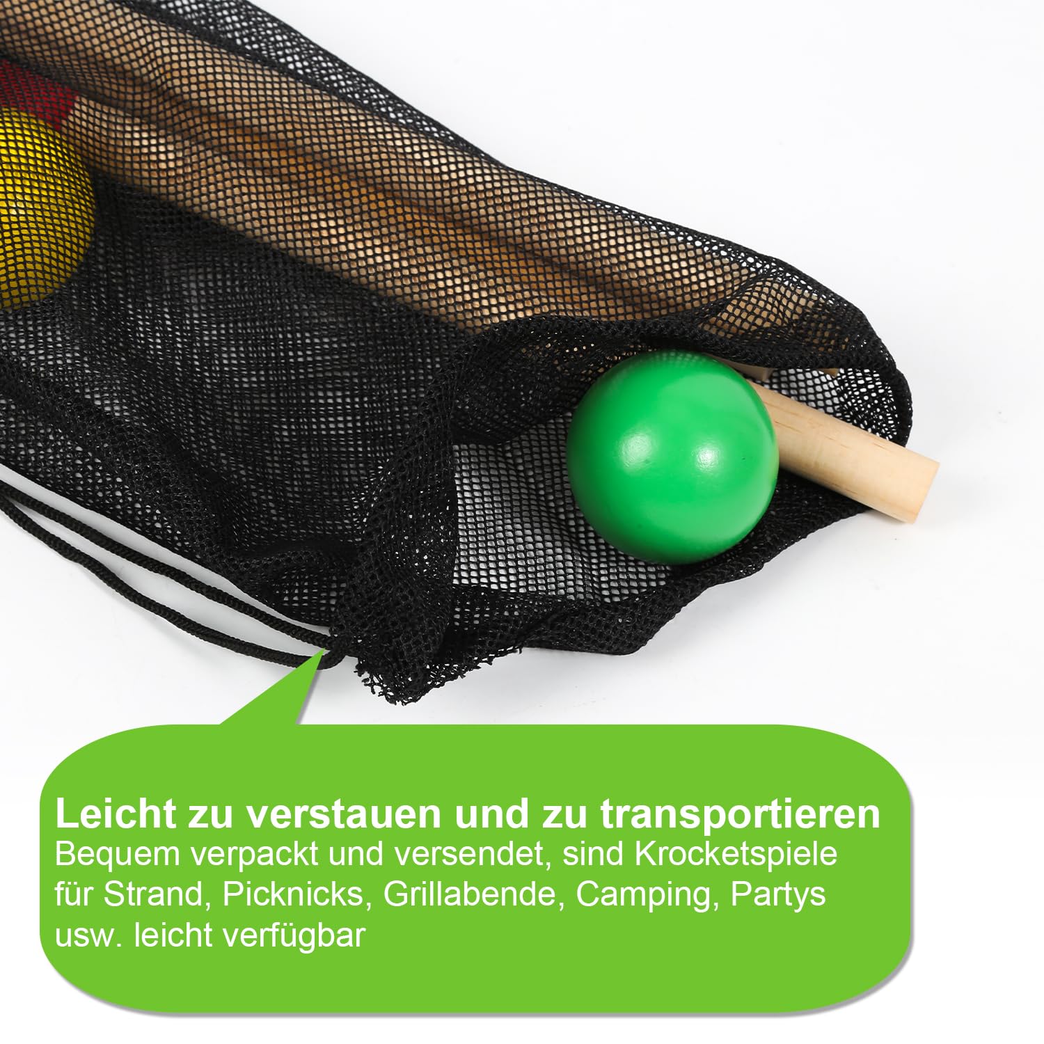 Daromigo Krocket Spiel Erwachsene Kinder Outdoor Spiele für Kinder 2-4 Spieler Holzspielzeug Crocket Set mit Tasche Outdoor Gesellschaftsspiel Garten