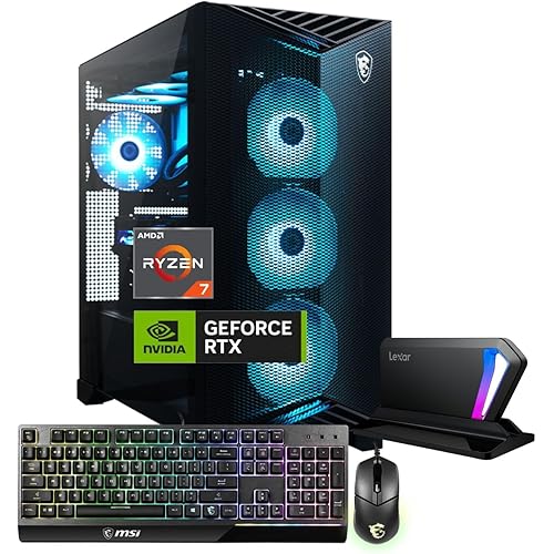 MSI Aegis ZS2 RTX 5070 Gaming Desktop, AMD Ryzen 7 9700X(Intel i9-14900F), NVIDIA RTX 5070, Liquid RGB Cooler, 32GB DDR5 RAM, 2TB SSD, RGB Backlit KB, Wi-Fi 7, Bundle with SL660 512GB Portable SSD