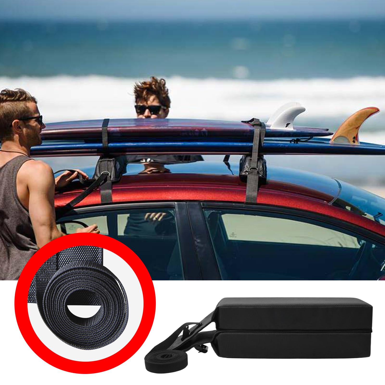 Universal Soft Dachbecherhalter Pad für Surfbretter Dachtransporter für Autos ohne Bohren mit Eva- -Polsterung, passt für Limousinen, LKWs, Minivans und