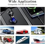 USB C Car Charger Socket 12V/24V USB Outlet, 45W PD Type C & 18W QC 3.0 Car Dual USB Port for Car Boat Marine Bus Truck Golf RV