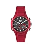 LC33 Men's Analog and Digital Movement Watch, Silicone Strap, Water Resistant Up to 10ATM/100 Meters - Contemporary, Sporty - Premium Fashion Timepiece - Gift for Him - 45mm