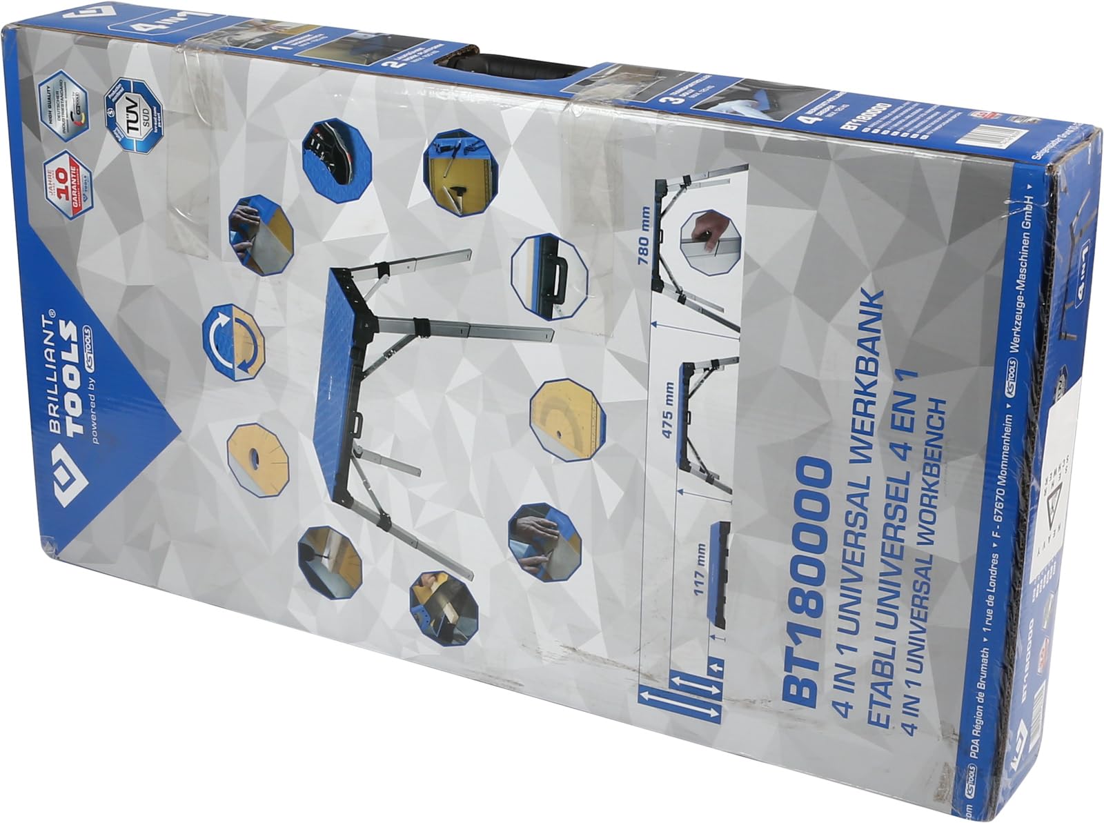 BRILLIANT TOOLS BT180000 Banco da lavoro universale 4in1 [Powered by KS TOOLS]