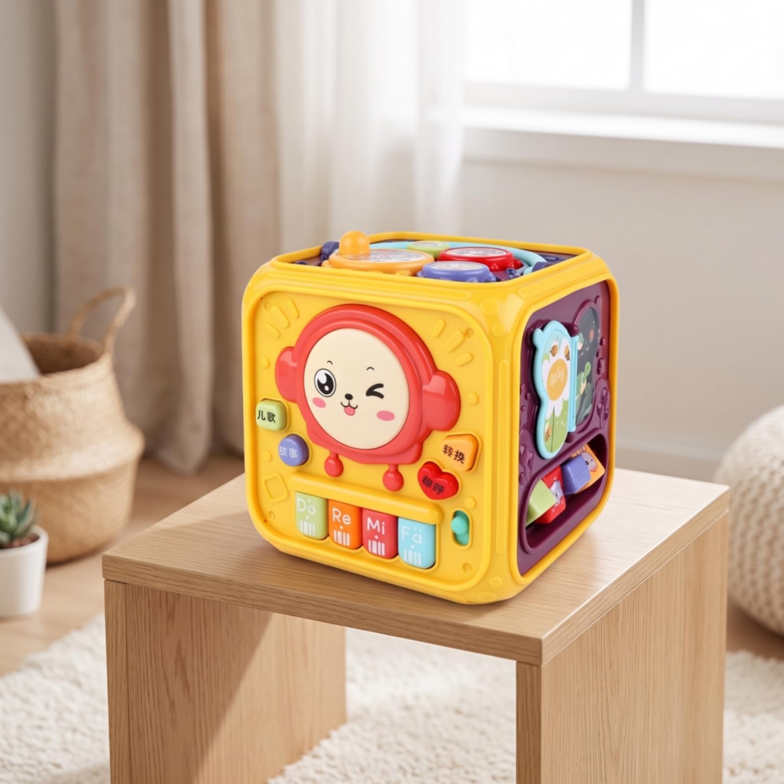 Cubo Multiattività Compatto Busy Cube Salvaspazio Gioco Educativo per Casa, Rosa, Standard
