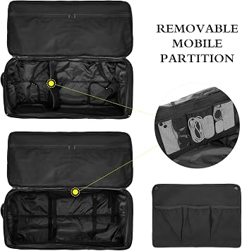 Large Foldable Duffle Bag with Wheels 85-100L Expandable Wheeled Holdall Extra Large Travel Rolling Duffel Bags for Men Women Collapsible Big Soft Luggage Camping, Black