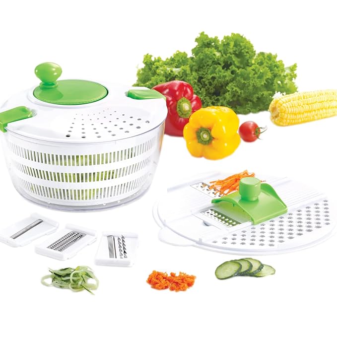 Buy Huji Multifunctional Large Salad Spinner and Mandoline Set, Salad