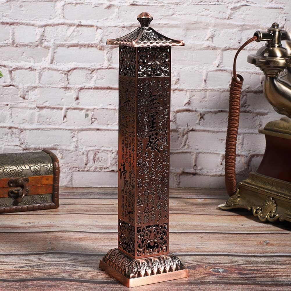 Incense Stick Vintage Metal Vertical Incense Stick Holder Stand withCatcher for Home Decor Birthday Gift