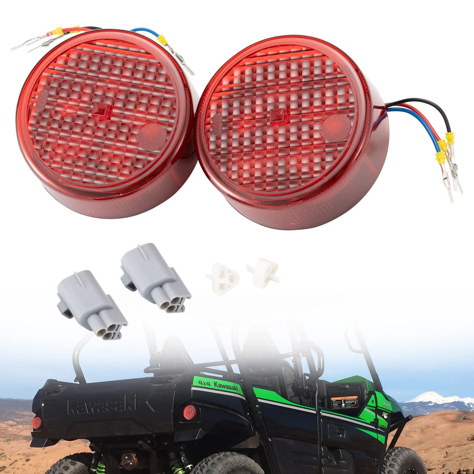 Teryx LED Tail light, A & UTV PRO Brake Stop Taillight Rear Lamp for 2012-2016 Kawasaki Teryx Teryx4 CAMO LE 750 Accessories,Waterproof ,Red