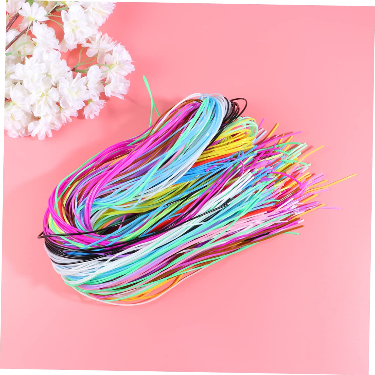 Operitacx Bunte PVC Strickkordel 1,8mm 1m Je Stück 400 Stück im 2 Stück-Pack zum Basteln von Armbändern Schlüsselringen und Schnur für Ketten Zufällige Farbe
