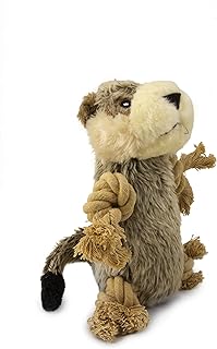 Steel Dog Roper Meerkat, Plush Dog Toy with Knotted Rope Hands and Feet, Dog Chew Toys for Small, Medium, Large Breed