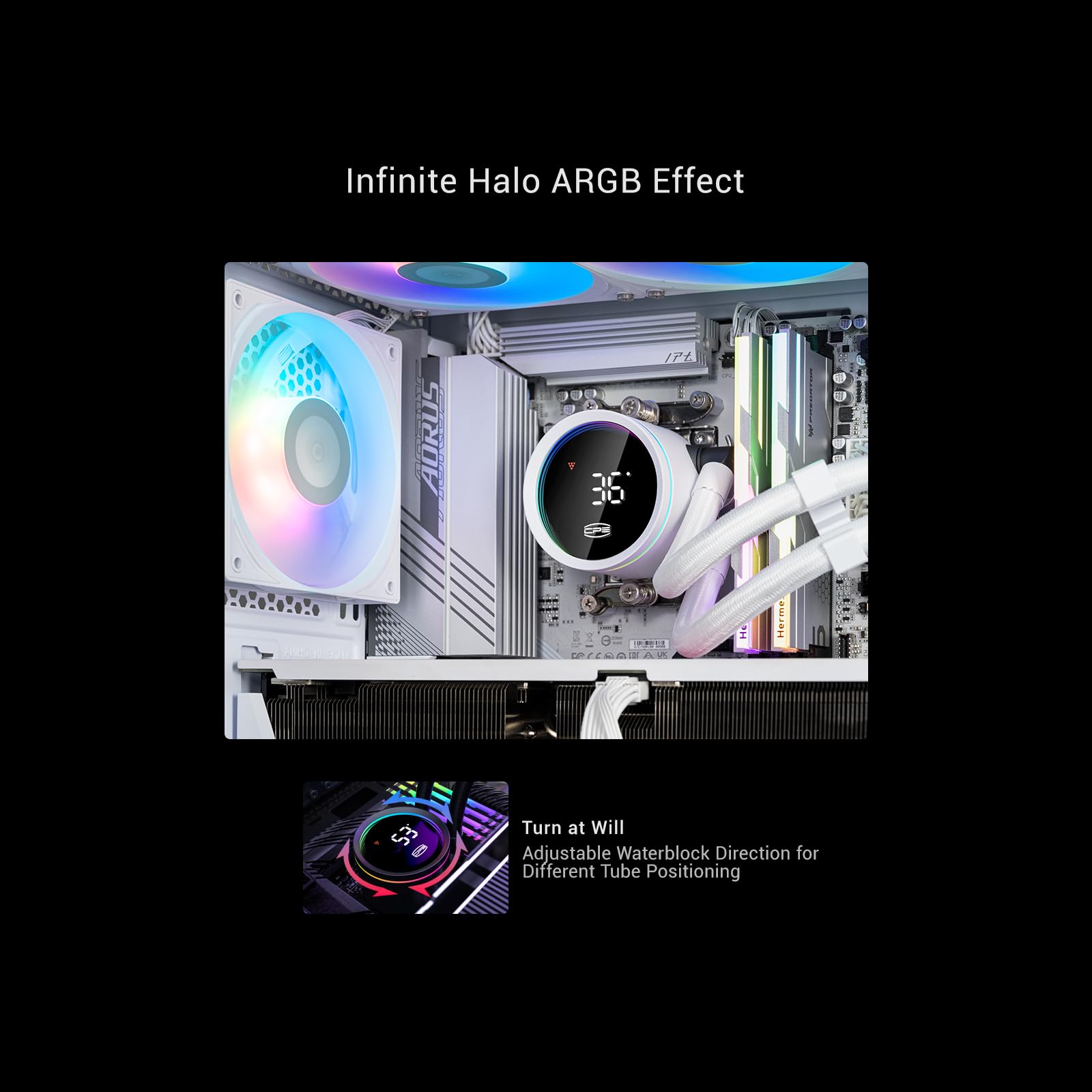 Amazon.co.jp: PCCOOLER CPS DA360 Pro ARGB デジタル AIO CPU 水冷