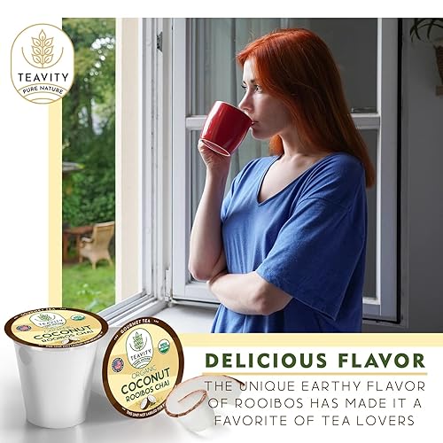 Vista 325 de Teavity - Paquete variado de cápsulas de té orgánicas Cápsulas de té caliente o hielo para Keurig, manzanilla, desayuno inglés, té negro, cápsulas