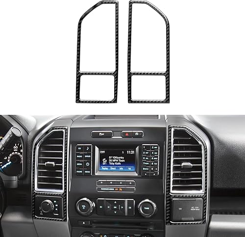 4 piezas de cubierta de fibra de carbono para interruptor de elevación de ventana de automóvil, compatible con Ford F150 2015 2016 2017 2018 2019
