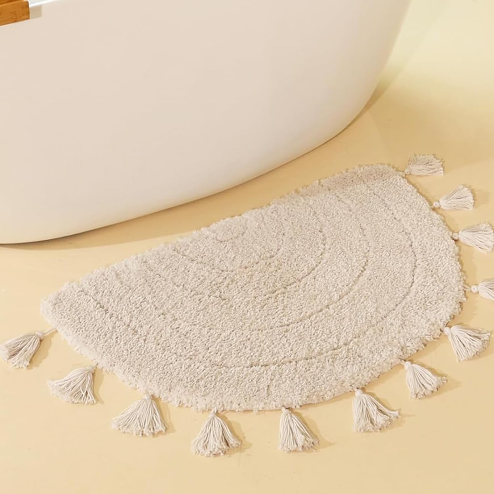 Amazon.com: Beautiful Boho Rug with Tassels for Your Bathroom - Soft ...