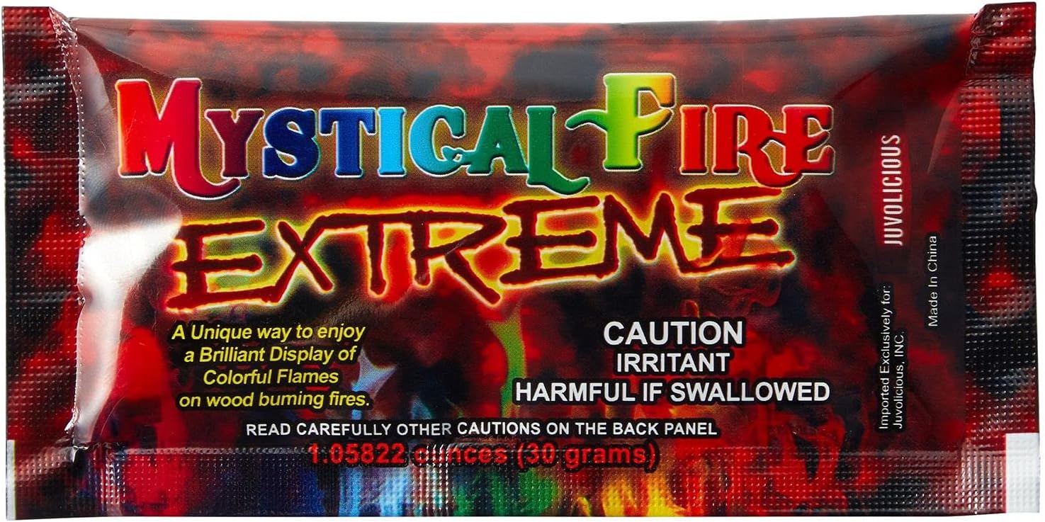 Extreme Color Changing Flames for Wood Burning Fire Pits, Campfires (50 Packets)
