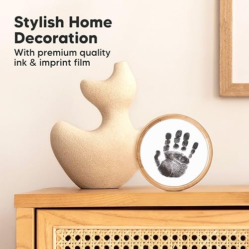 Miniatura 6 de Kit de 2 huellas redondas sin tinta para manos y huellas, almohadilla de tinta para manos y huellas del bebé, kit de impresión de huellas de perro,