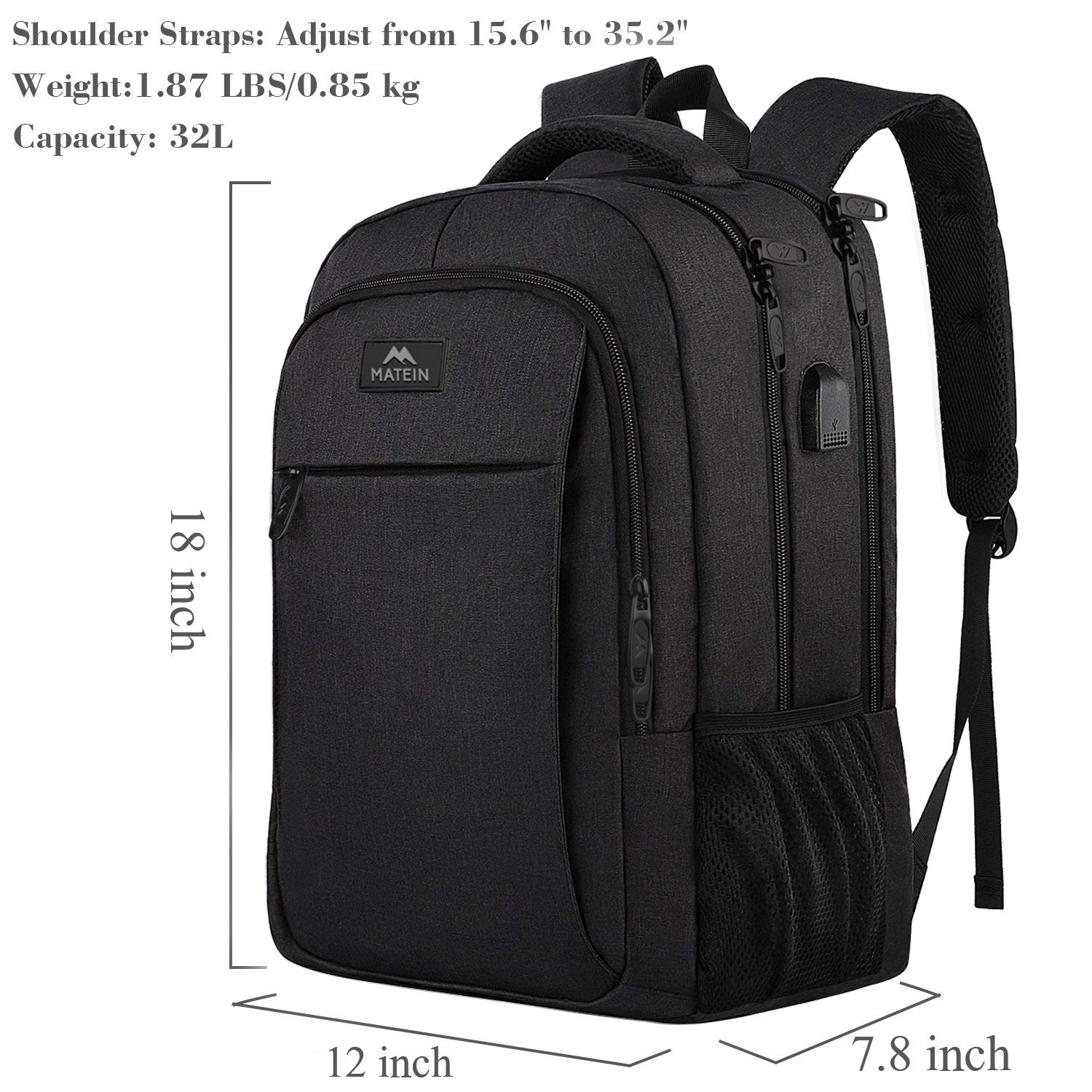 Buy MATEIN Business Laptop Backpack 15.6 Inch Travel Laptop Bag