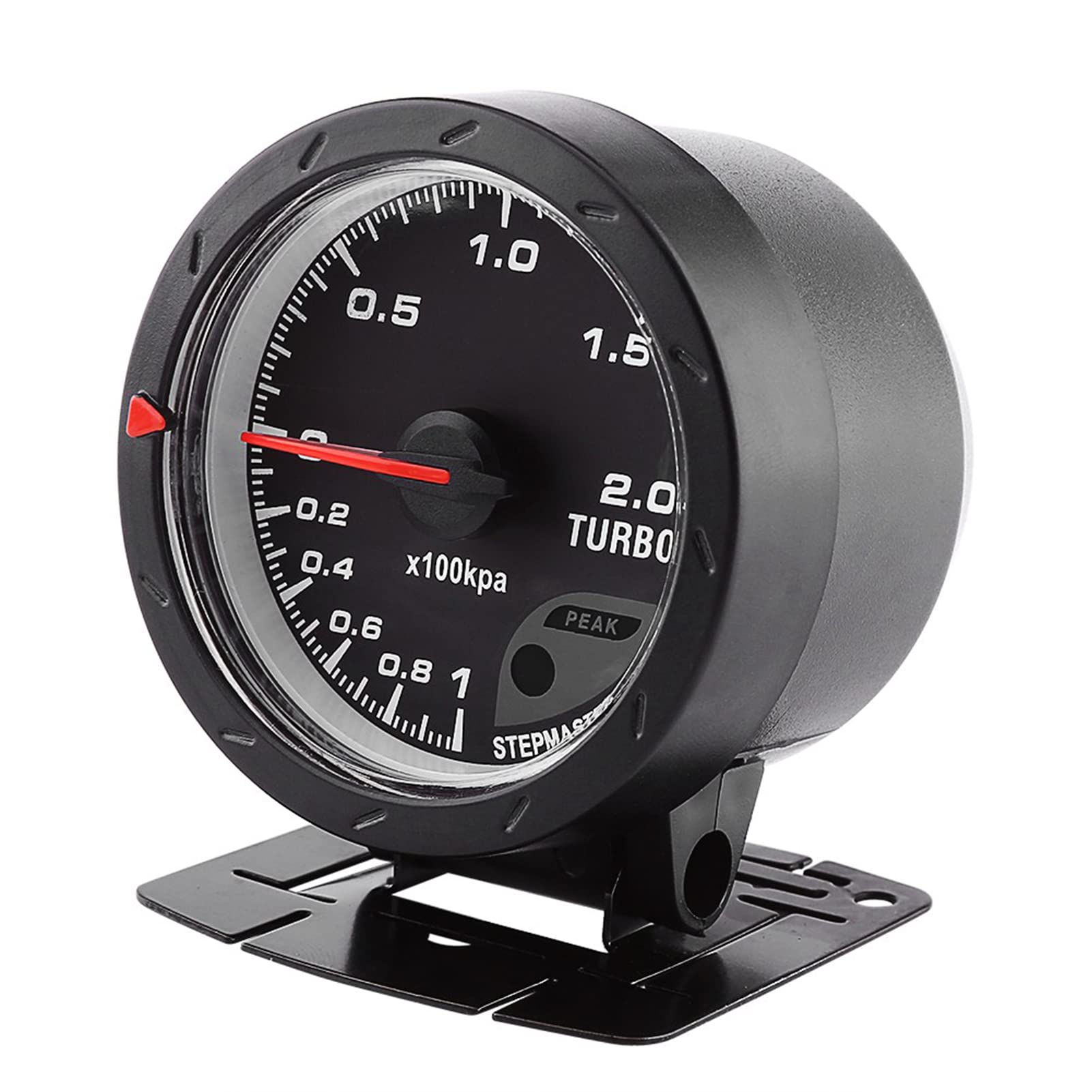 DC 12V 60mm LED Turbo Boost Vacuum Press Gauge Meter Calotta in acciaio inossidabile e piano in vetro