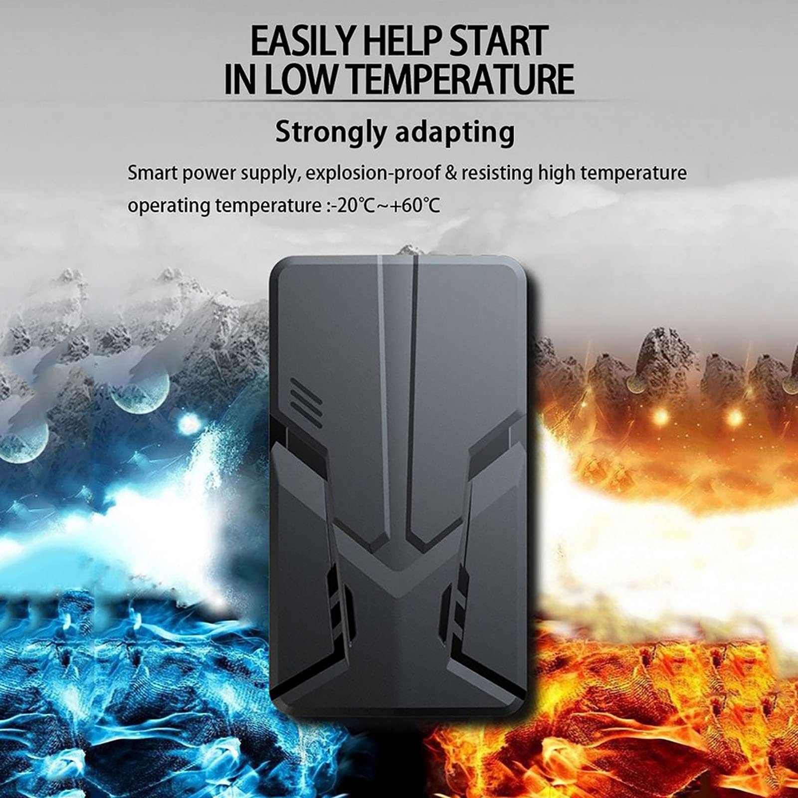 30000 mAh samochodowy rozrusznik powerbank zewnętrzny akumulator awaryjny rozrusznik 12 V automatyczna skrzynka do skakania ze światłem LED, niebieski