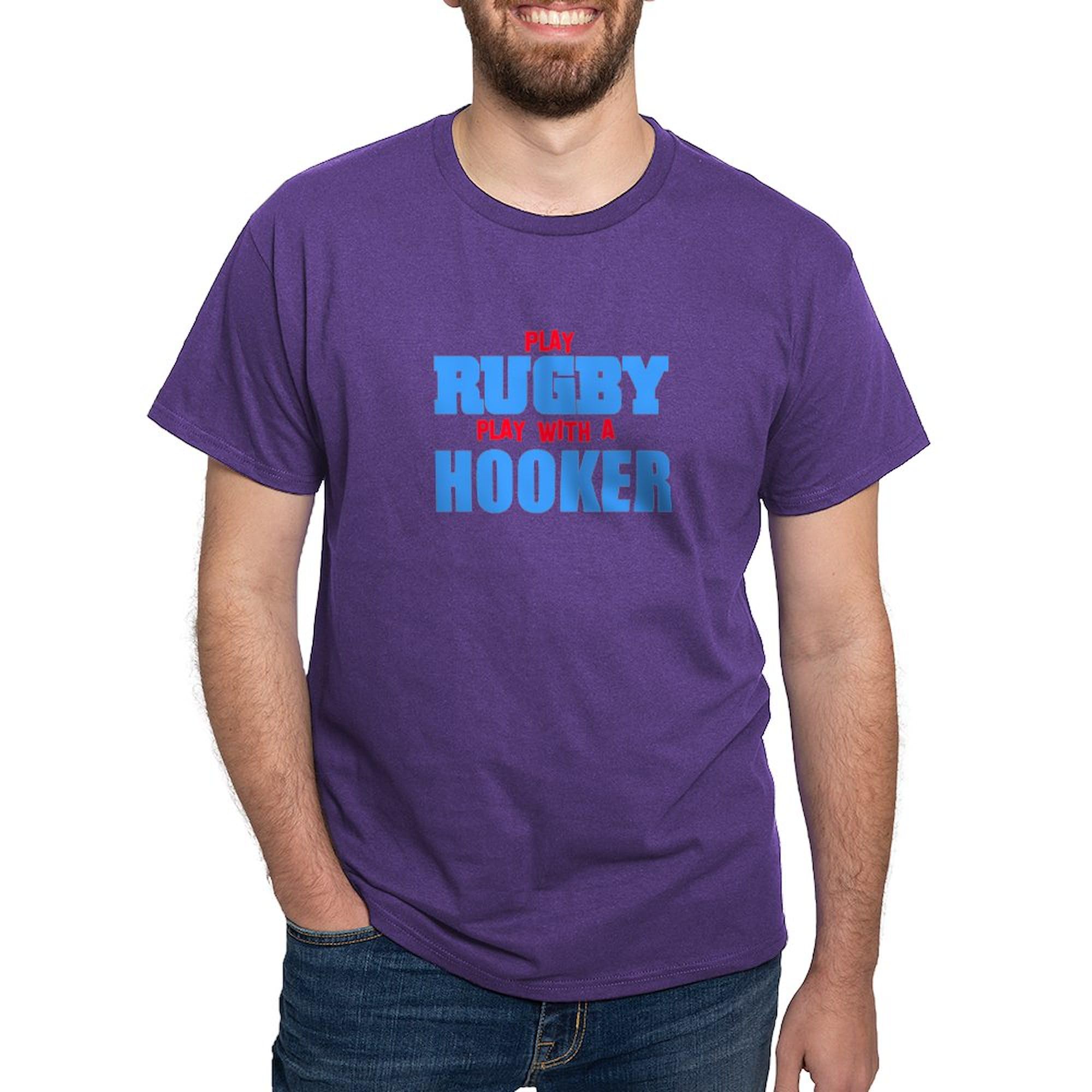 CafePress Rugby Hooker Dark T Shirt Men's Traditional Fit Dark Casual Tshirt Purple