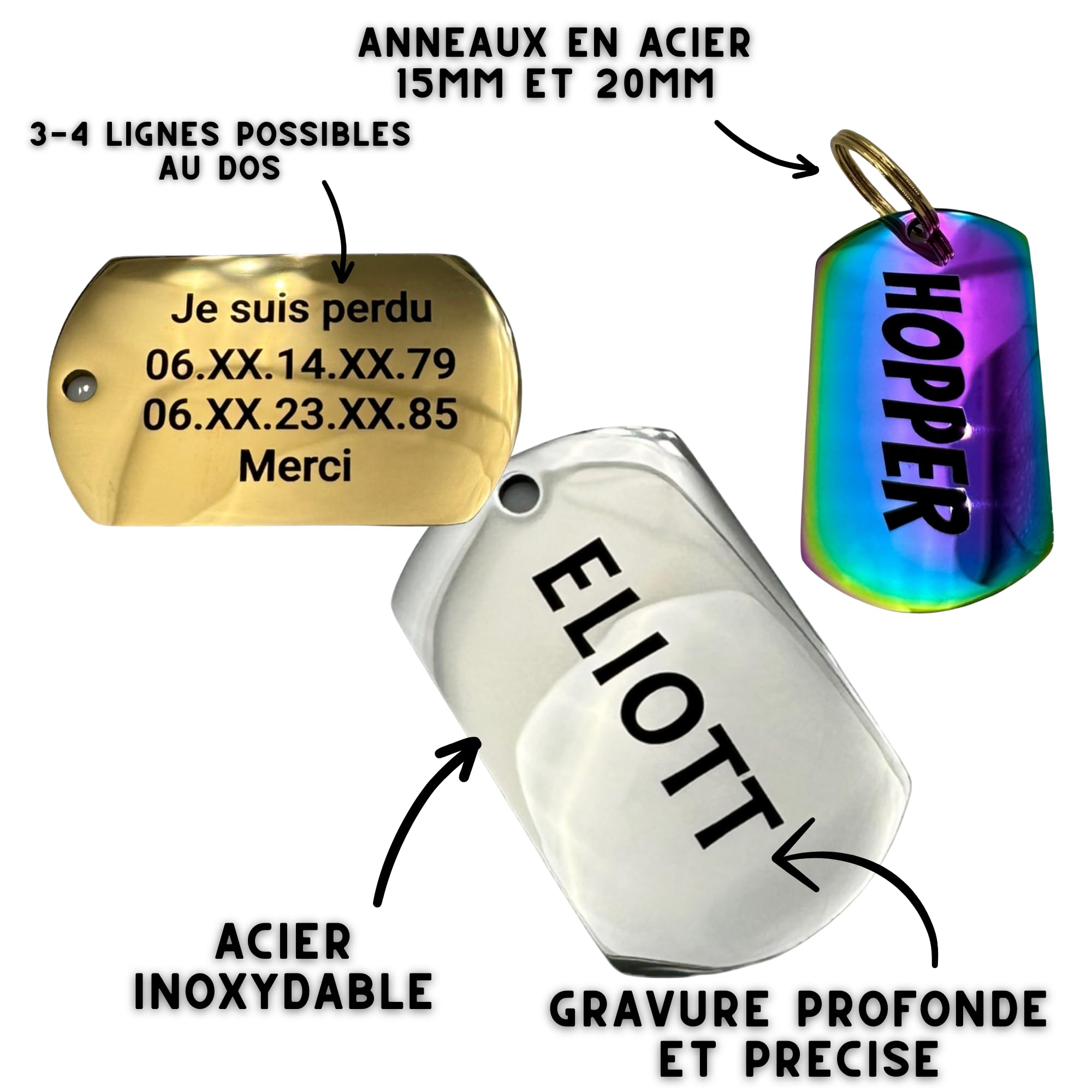 M&eacute;daille Grav&eacute;e Pour Chien $ 5.99 | M&eacute;daille Pour Chat Et Chaton | Collier Pour Chat Et Chien